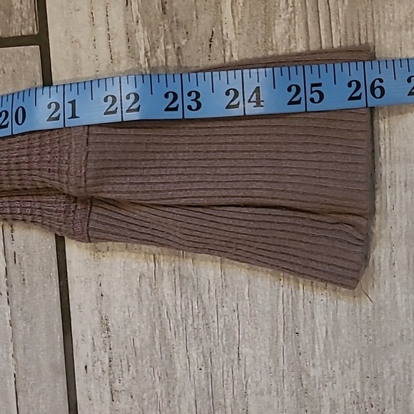 Free People Spring Valley Taupe Lightweight Thermal Knit Lace Tunic Top Wmns L - Picture 13 of 14